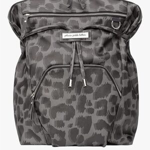 Petunia Pickle Bottom Gray Leopard-Print Backpack Diaper Bag